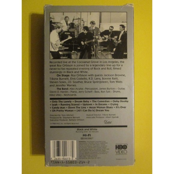 Roy Orbison and Friends - Black and White Night Tom Waits Elvis Costello VHS - Picture 2 of 2